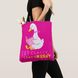 Bleibe Classy Bleibe Swanny Funny Reading Swanny Tasche