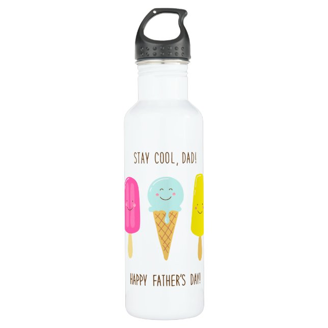 Bleibe Cool, Vater!Herzlichen Glückwunsch zum Vate Edelstahlflasche (Vorderseite)