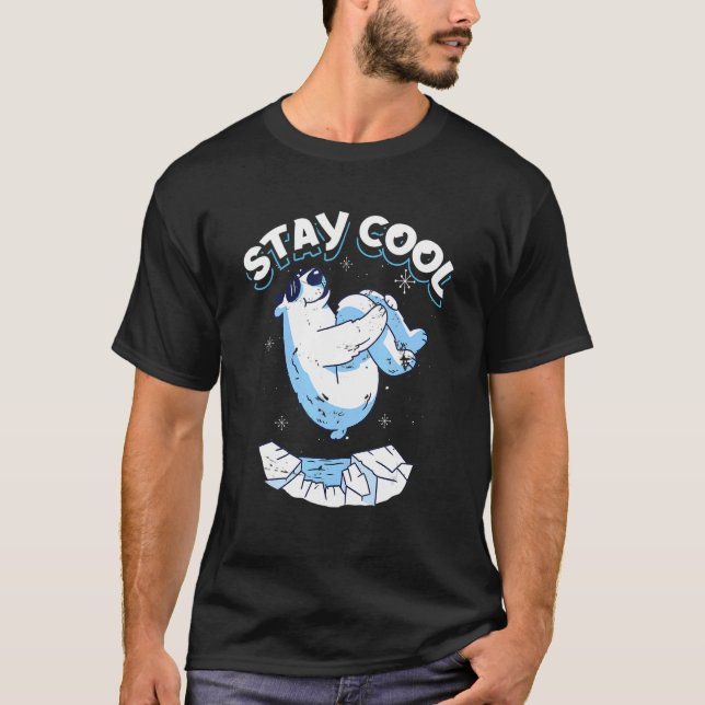 Bleibe Cooler Polarbär Nordpol T-Shirt (Vorderseite)