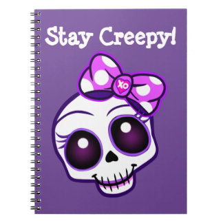 "Bleibe Creepy!" Creepy Niedlich Skull Kawaii Note Notizblock