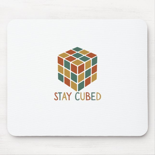 Bleibe Cubed | Puzzle im Stil eines Logic Cube Ret Mousepad (Vorne)