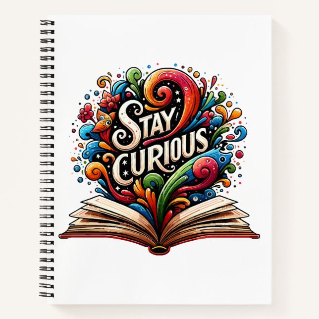 Bleibe Curious Notizbuch (Vorderseite)