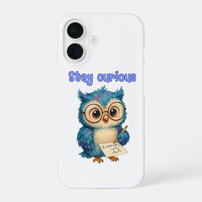 Bleibe Curious - Smart & Playful iPhone 16 Fall Hülle (Rückseite)