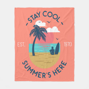 Bleibe den Coolen Sommer hier Beach Sunset Fleecedecke