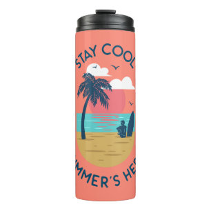 Bleibe den Coolen Sommer hier Beach Sunset Thermosbecher