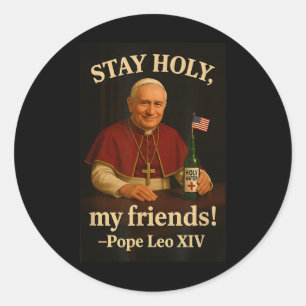 Bleibe des Heiligen Papstes Leo Xiv Runder Aufkleber