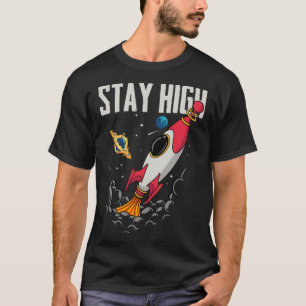 Bleibe des Weltraumraketenraumflugzeugs Astronaut  T-Shirt