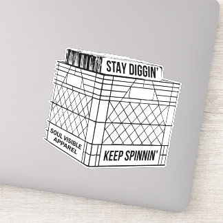 Bleibe Diggin' & Behalt Spinnin' Vinyl Crate Digge Aufkleber