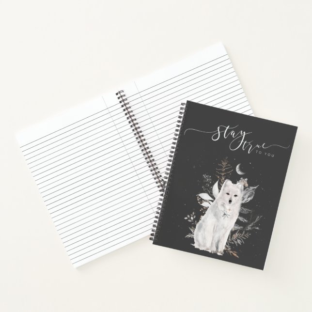 Bleibe dir treu beim Snowy Fox Notebook - sei selb Notizbuch (Innenseite)