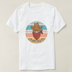 Bleibe eines wilden, meowdy texas cat meme cowboy T-Shirt