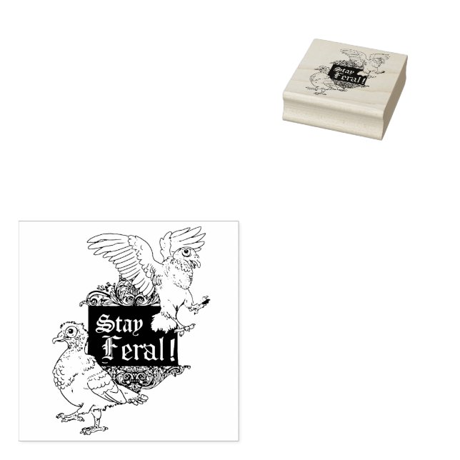 Bleibe Feral-Tauben Gummistempel (Stempel)