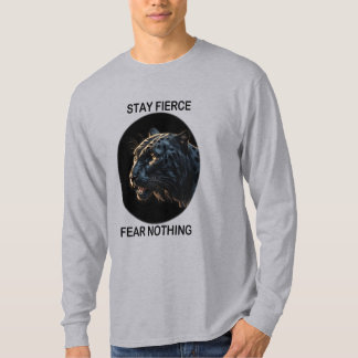 Bleibe Fierce Angst Nichts Schwarzes Panther T-Shirt