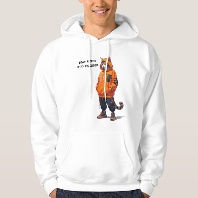 Bleibe Fierce, Bleibe fokussiert - Anpassbare Hood Hoodie (Vorderseite)