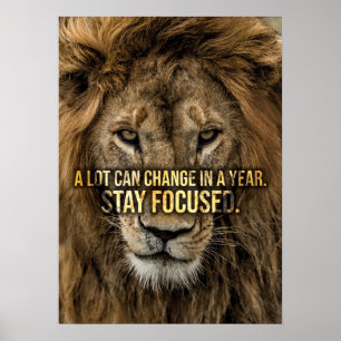 Bleibe Focused, Lion, die Entschließung des neuen  Poster
