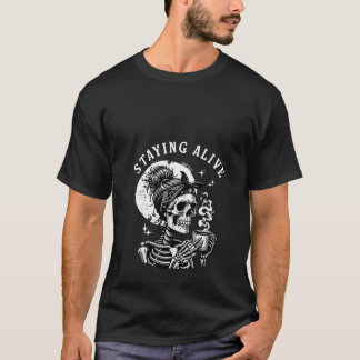 Bleibe Frauen Live Skeleton Funny Drink Coffee S T-Shirt