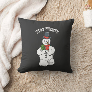 Bleibe Frosty Diese Weihnachtszeit Kissen
