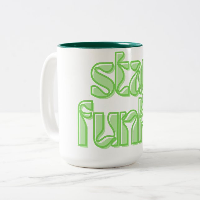Bleibe Funky Zweifarbige Tasse (Vorderseite Links)