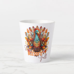 Bleibe gesegnet Y'all mit farbenfroher Türkei Milchtasse