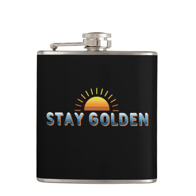 Bleibe Golden Flachmann (Vorderseite)