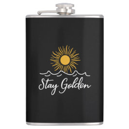 Bleibe Golden" Flasche - schlank, stilvoll & aufre Flachmann