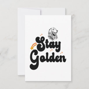 Bleibe Golden Groovy Retriever Dog Animal Pet Love Dankeskarte