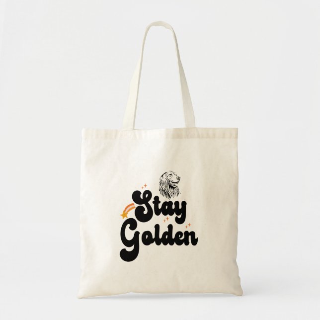 Bleibe Golden Groovy Retriever Dog Animal Pet Love Tragetasche (Vorne)