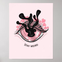 Bleibe Goth Pink Eye Creepy Horror Wicca