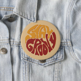 Bleibe Groovy mit einem Splash aus Rot und Gelb Button