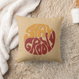 Bleibe Groovy mit einem Splash aus Rot und Gelb Kissen