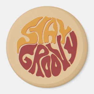 Bleibe Groovy mit einem Splash aus Rot und Gelb Magnet