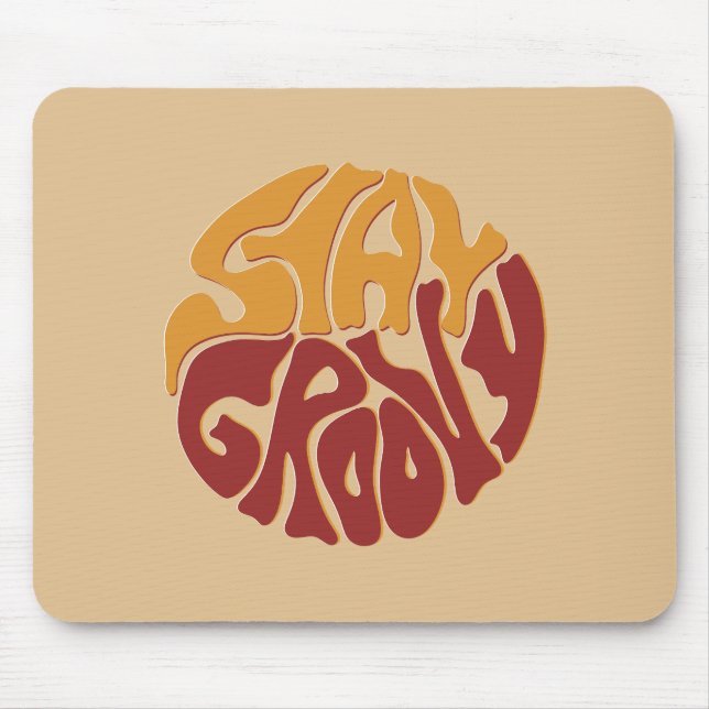 Bleibe Groovy mit einem Splash aus Rot und Gelb Mousepad (Vorne)