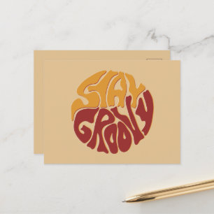 Bleibe Groovy mit einem Splash aus Rot und Gelb Postkarte