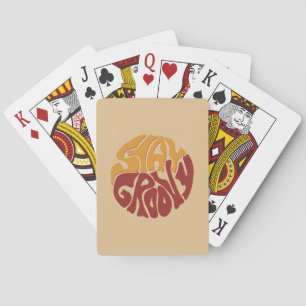 Bleibe Groovy mit einem Splash aus Rot und Gelb Spielkarten