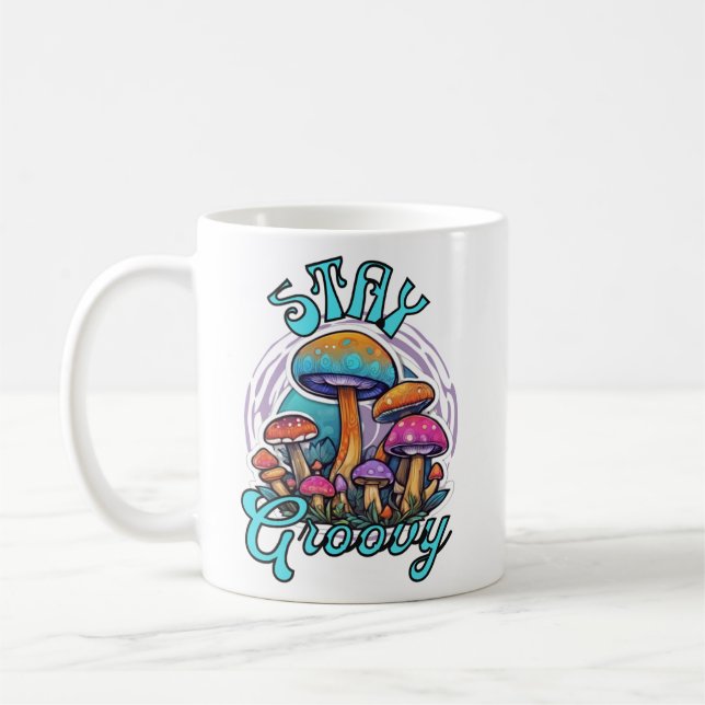 Bleibe Groovy Mushroom Kaffeetasse (Links)