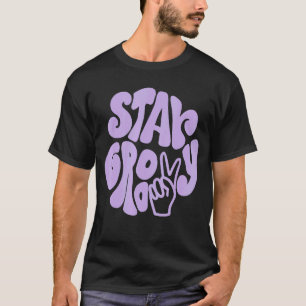 Bleibe Groovy Peace Sign Liebe 60er 70er Hippie Co T-Shirt