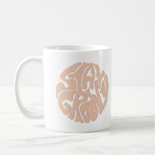 Bleibe Groovy Retro Beige Kaffeetasse