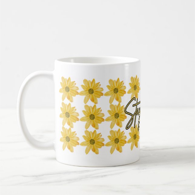Bleibe Happy Blume Tasse (Links)