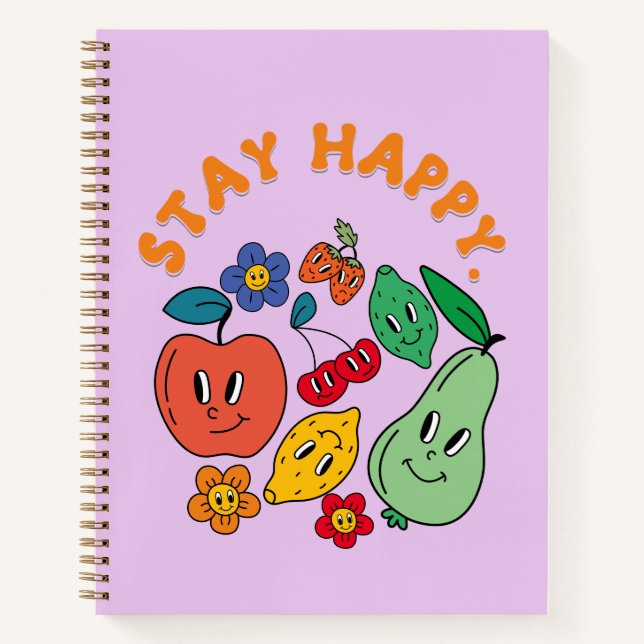 Bleibe Happy Notebook Notizbuch (Vorderseite)