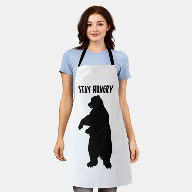 BLEIBE HUNGRY GRIZZLY BEAR Schürze CHRISTMAS GIFT (Getragen)
