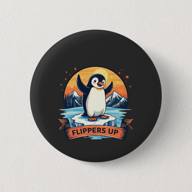Bleibe ich bei Pinguinen gegen Trump Button (Vorderseite)