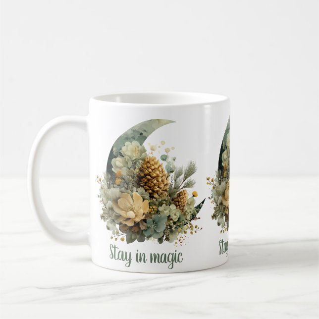 Bleibe in Magic Winter Moon Design Kaffeetasse (Links)