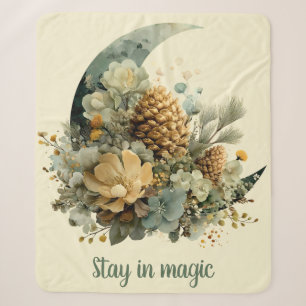 Bleibe in Magic Winter Moon Design Sherpadecke