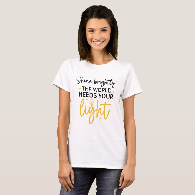 Bleibe Inspiriert! Motivation Zitat Shirt 100% Bau (Vorne ganz)