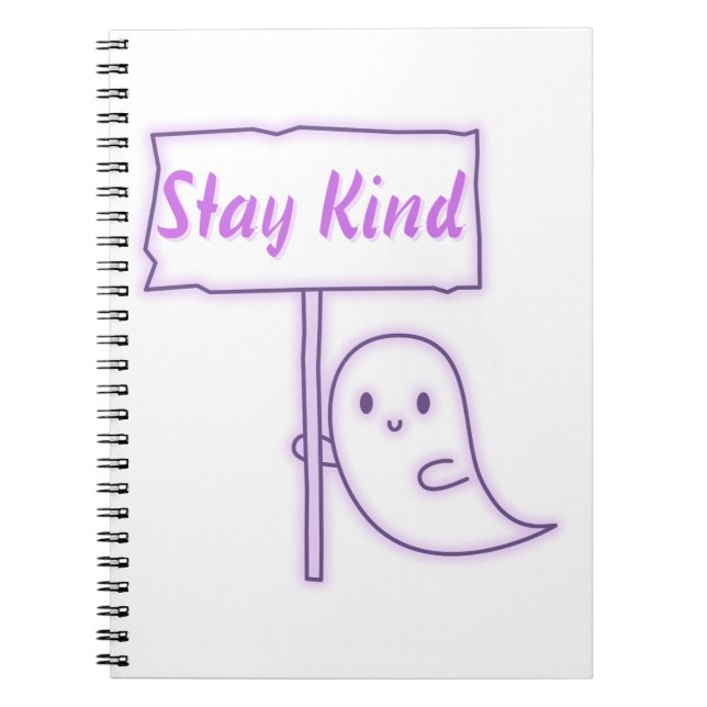 Bleibe Kind Friendly Ghost Notizblock (Vorderseite)