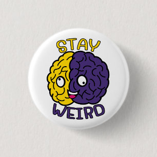 Bleibe komisch - Goofy Face Brain Button