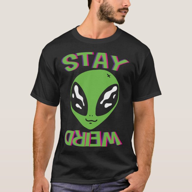 Bleibe komische Alien T-Shirt (Vorderseite)