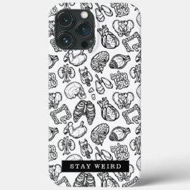Bleibe komische Schwarz-Weiß-Anatomie-Biologie Case-Mate iPhone Hülle