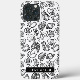 Bleibe komische Schwarz-Weiß-Anatomie-Biologie Case-Mate iPhone Hülle
