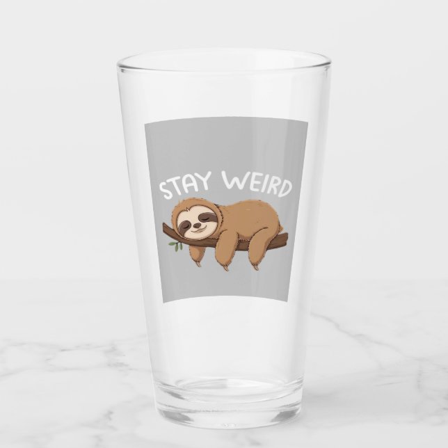 Bleibe komischer Faultier für Tierfreunde Glas (Vorderseite)