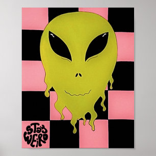 Bleibe komischer Trippy Alien Wall Art Poster